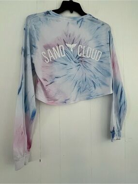 Sand Cloud Tie-Dye Long Sleeve Crop Top Size Medium